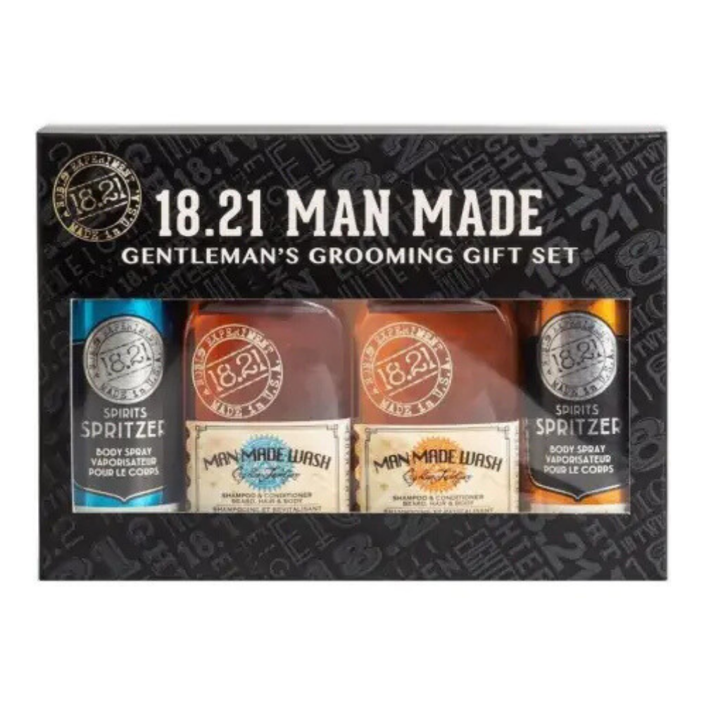 18.21 Man Made BHB Gift Set Absolute Mahogany & Noble Oud GSWSAMNO Plaukų ir kūno priežiūros priemonių rinkinys vyrams