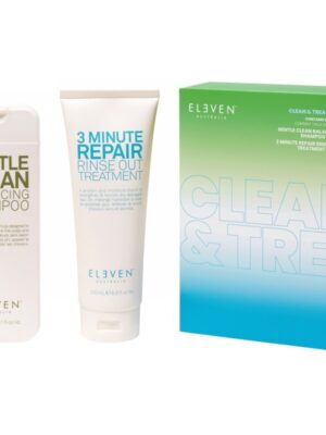 Plaukų priežiūros priemonių rinkinys ELEVEN Australia Clean & Treat Duo ELED136, rinkinį sudaro: šampūnas plaukams 300 ml, plaukus atstatanti priemonė 200 ml