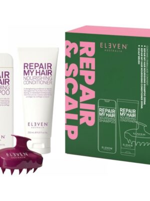 Plaukų priežiūros priemonių rinkinys ELEVEN Australia Repair & Scalp Brush Trio ELED153